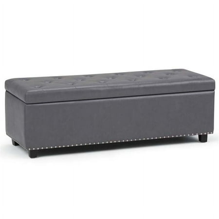Simpli Home - Hamilton Storage Ottoman - Stone Gray