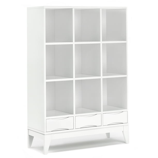 Simpli Home Harper Cube Storage with Drawers in White