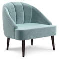 thumbnail image 1 of Harrah 33 inch Wide Contemporary Accent Chair in Seafoam Blue Velvet fabric, 1 of 14
