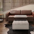 thumbnail image 1 of Harrison 36 inch Wide Transitional Coffee Table Storage Ottoman in Platinum Tweed Look Fabric, 1 of 9