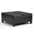 thumbnail image 1 of Harrison 36 inch Wide Transitional Coffee Table Storage Ottoman in Tanners Brown Vegan Leather, 1 of 9