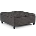 thumbnail image 1 of Harrison 36 inch Wide Transitional Coffee Table Storage Ottoman in Ebony Tweed Look Fabric, 1 of 11