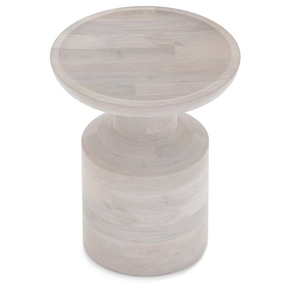 Simpli Home Haynes 16 inch Wide Solid Mango Boho Accent Table in White Wash, Assembled