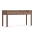 thumbnail image 1 of Simpli Home Hollander 60 inch Wide Solid Wood Contemporary Console Table in Medium Saddle Brown, 1 of 11