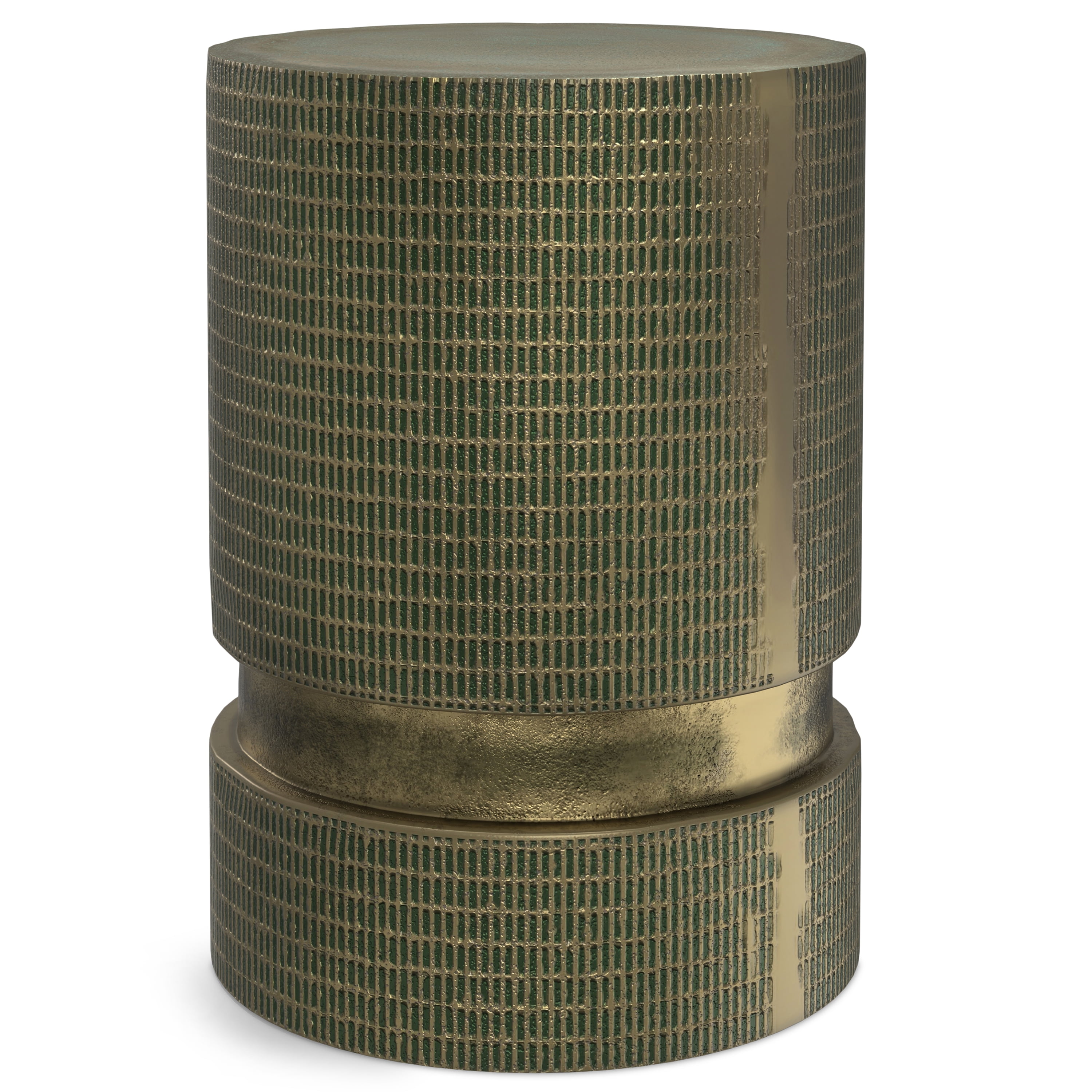 Jalen Light Green Patina Cast Aluminum Round Side Table