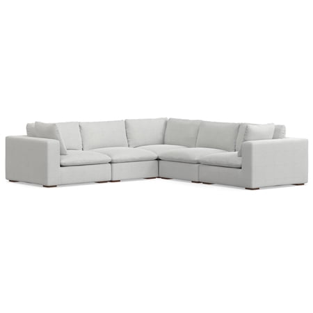 Simpli Home Jasmine Corner Sectional Modular Sofa in Performance Fabric