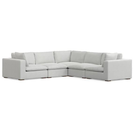 Simpli Home Jasmine Corner Sectional Modular Sofa in Performance Fabric