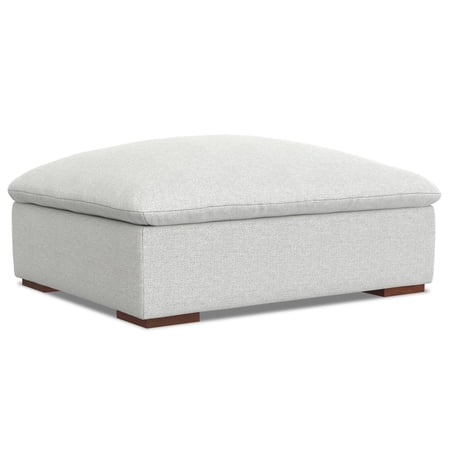 Simpli Home Jasmine Ottoman in Cloud Gray Performance Fabric & Assembled