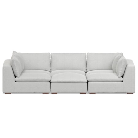 Simpli Home Jasmine Pit Sectional Modular Sofa in Performance Fabric