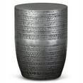 thumbnail image 1 of Johnsen 15 inch Wide Tribal Pattern Metal Accent Table in Antique Silver Iron, Assembled, 1 of 7