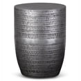 thumbnail image 1 of Simpli Home Johnsen 15 inch Wide Tribal Pattern Metal Accent Table in Antique Silver Iron, Assembled, 1 of 5