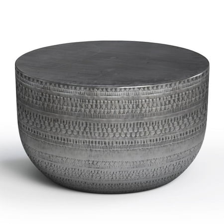 Simpli Home - Johnsen Metal Coffee Table - Antique Silver