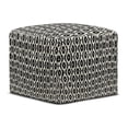 thumbnail image 1 of Simpli Home Simpli Home Kiana Boho Square Woven Outdoor/ Indoor Pouf in Black and White Recycled PET Polyester, 1 of 5