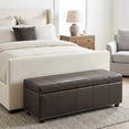 thumbnail image 1 of Simpli Home Kingsley Storage Bench in Brown, 1 of 13