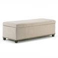 thumbnail image 1 of Kingsley 48 inch Wide Transitional Large Storage Ottoman in Natural Linen-Look Fabric, 1 of 7