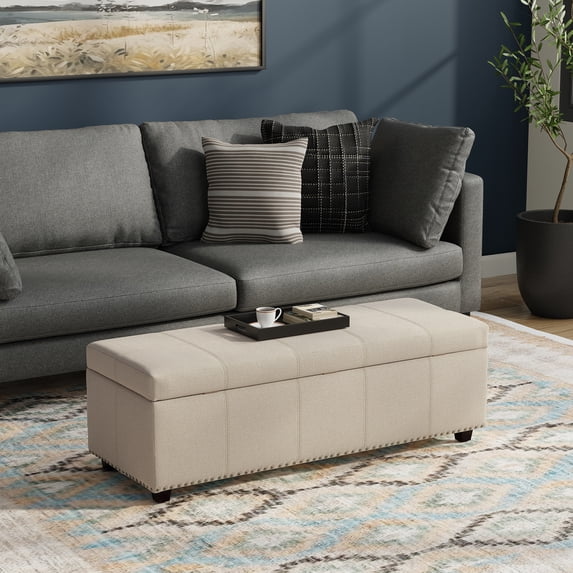 Simpli Home Kingsley Storage Bench in Natural