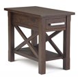 thumbnail image 1 of Kitchener SOLID WOOD 14 inch Wide Rectangle Contemporary Narrow Side Table in Warm Walnut Brown, 1 of 10