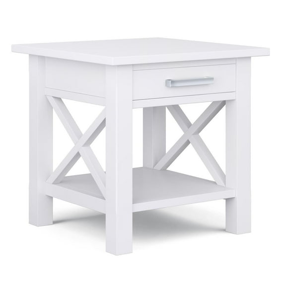 Simpli Home Kitchener End Table-Color:White