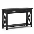 thumbnail image 1 of Simpli Home Kitchener 47 inch Wide Solid Wood Contemporary Console Sofa Table in Black, 1 of 8