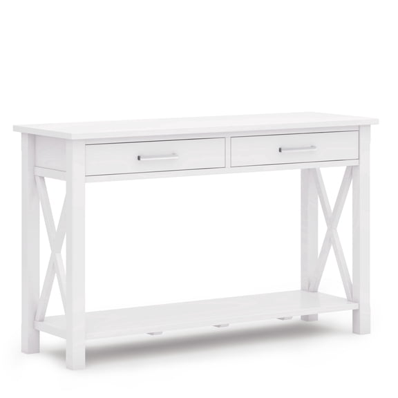Simpli Home Kitchener 47" Solid Wood Console Table in White