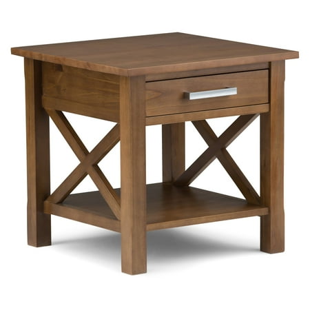 Simpli Home - Kitchener Rectangular Contemporary Wood 1-Drawer Side Table - Medium Saddle Brown