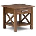 thumbnail image 1 of Simpli Home Kitchener 21 inch Wide Solid Wood Contemporary End Table in Medium Saddle Brown, 1 of 7