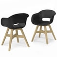 thumbnail image 1 of Kona Contemporary Outdoor Dining Chair in Plastic ( Set of 2 ) in Black, 1 of 8