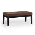 thumbnail image 1 of Lacey 41 inch Wide Contemporary Rectangle Tufted Ottoman Bench in Distressed Chestnut Brown Vegan Leather, 1 of 7