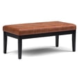 thumbnail image 1 of Lacey 41 inch Wide Contemporary Rectangle Tufted Ottoman Bench in Distressed Saddle Brown Vegan Leather, 1 of 10
