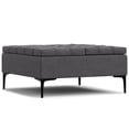 thumbnail image 1 of Simpli Home Laura 30W Small Square Split Lift Top Storage Ottoman, 1 of 15