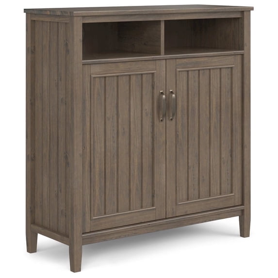 Simpli Home Lev SOLID WOOD 39 inch Wide Contemporary Medium Storage Cabinet in Smoky Brown