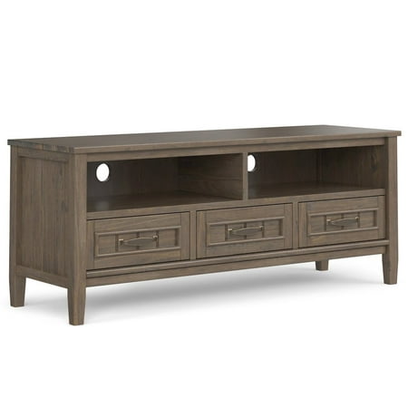 Simpli Home - Lev Low TV Stand - Smoky Brown
