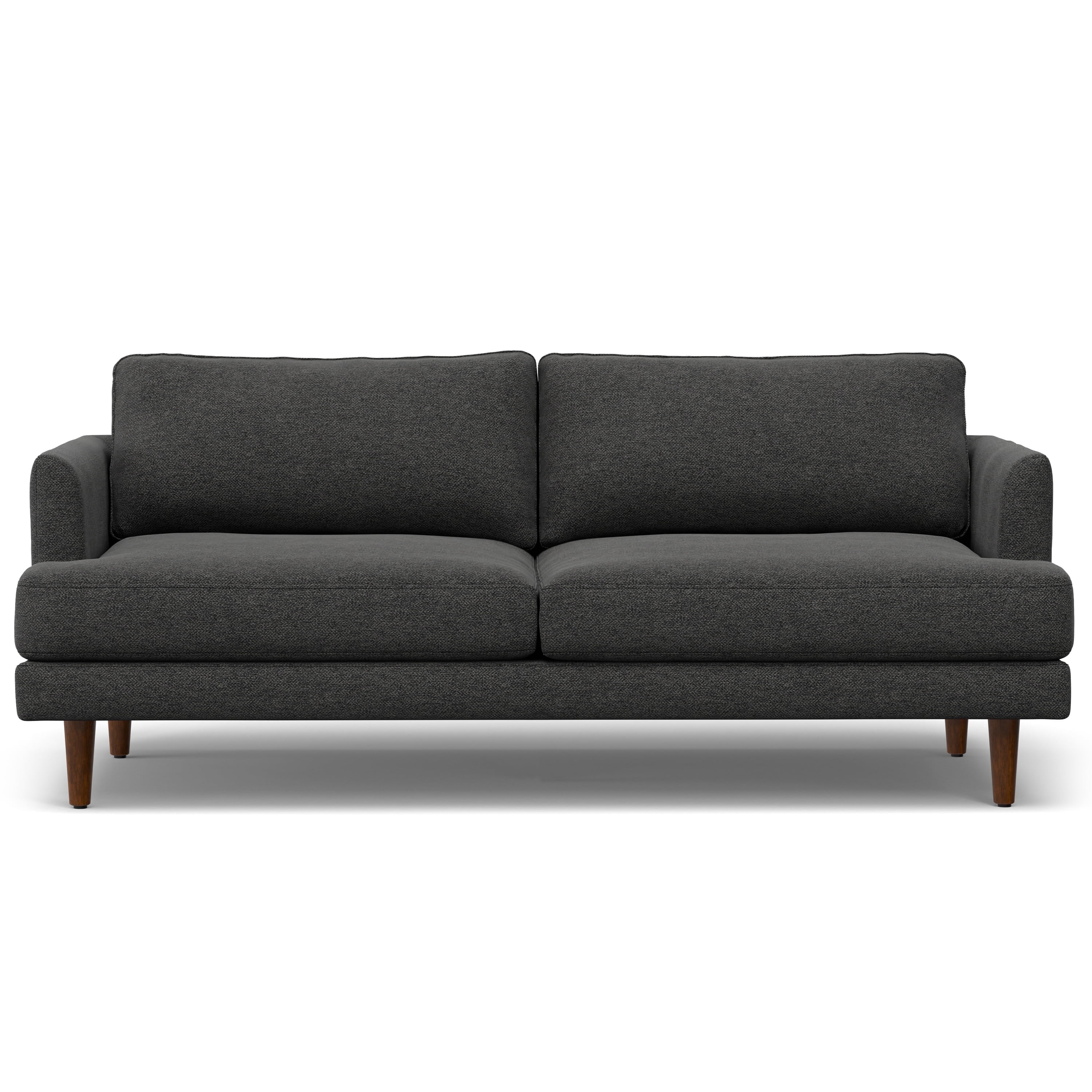 Livingston 76 inch Wide Mid-Century Modern Loveseat Sofa in Charcoal ...