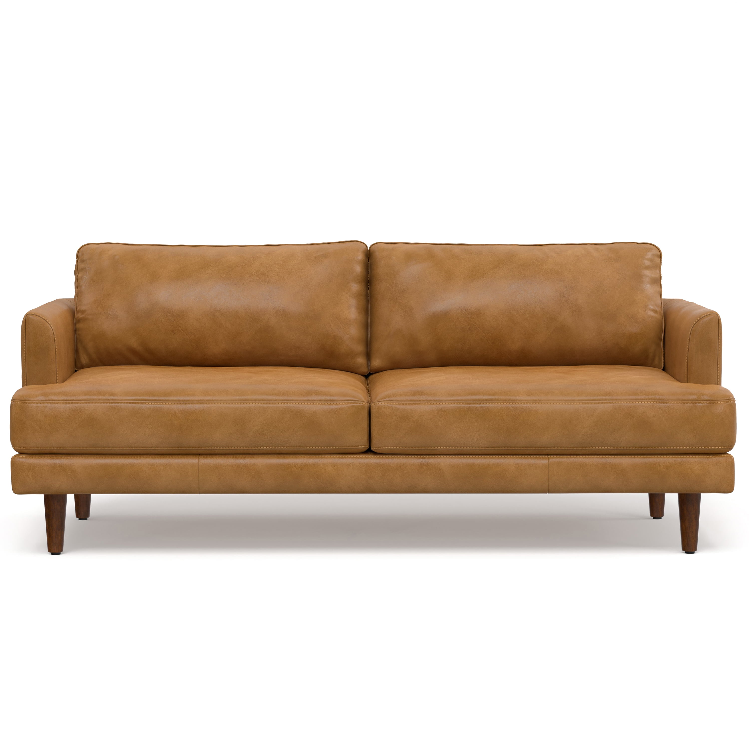 Sienna Leather 76-Inch Sofa with Removable Cushions