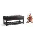 thumbnail image 1 of Simpli Home Lomond 44 inch Wide Transitional Rectangle Storage Ottoman Bench in Tanners Brown Vegan Faux Leather, Assembled, 1 of 6