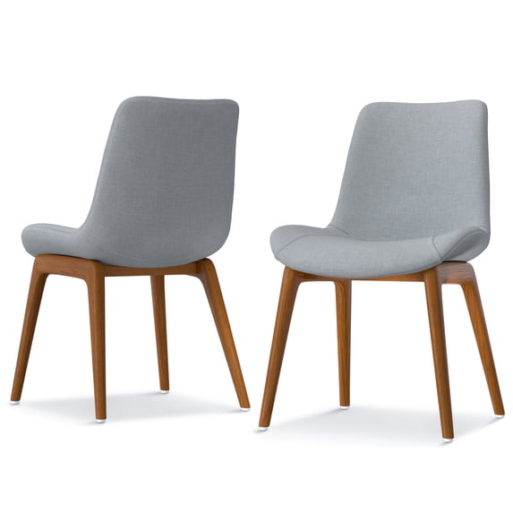 Simpli Home Loretta Dining Chair (Set of 2) in Light Grey