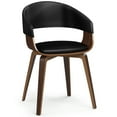 thumbnail image 1 of Simpli Home Lowell Bentwood Dining Chair in Black Vegan Faux Leather, 1 of 11
