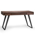 thumbnail image 1 of Lowry 54 inch Wide Solid Acacia Wood Modern Industrial Desk in Distressed Charcoal Brown, 1 of 13