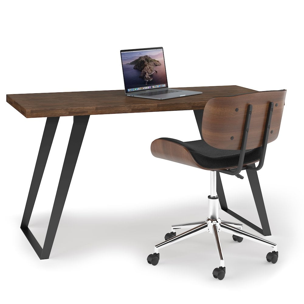 Lowry Rustic Natural Aged Brown Acacia Wood Desk