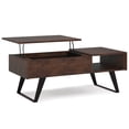 thumbnail image 1 of Lowry 48 inch Wide Solid Acacia Wood Modern Industrial Lift Top Coffee Table in Distressed Charcoal Brown, 1 of 13