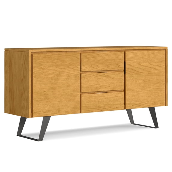 Simpli Home Lowry Sideboard Buffet In Oak Veneer