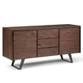 thumbnail image 1 of Simpli Home Lowry 60 inch Wide Solid Acacia Wood Modern Industrial Sideboard Buffet in Distressed Charcoal Brown, 1 of 10