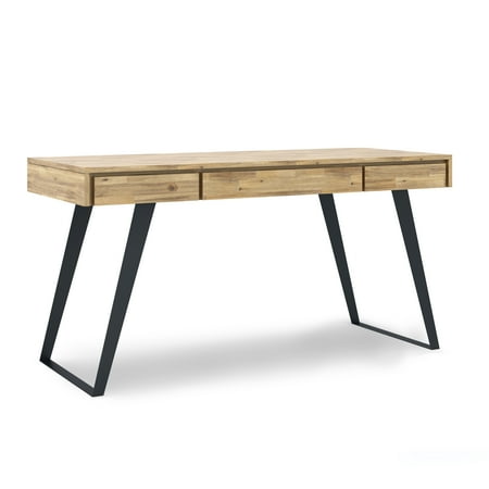 Simpli Home - Lowry Rectangular Modern Industrial Acacia 2-Drawer Table - Distressed Golden Wheat
