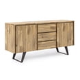 thumbnail image 1 of Simpli Home Lowry SOLID ACACIA WOOD and Metal 60 inch x 17 inch Rectangle Modern Industrial Sideboard Buffet in Distressed Golden Wheat, 1 of 8