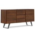 thumbnail image 1 of Simpli Home Lowry 60 inch Wide Modern Industrial Sideboard Buffet in Walnut Veneer, 1 of 14