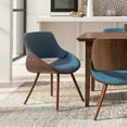 thumbnail image 1 of Simpli Home Malden Bentwood Dining Chair with Wood Back in Blue Linen Look Fabric, 1 of 11