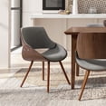 thumbnail image 1 of Simpli Home Malden Bentwood Dining Chair with Wood Back in Distressed Grey Vegan Faux Leather, 1 of 3