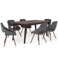 thumbnail image 1 of Simpli Home Malden / Draper 7 Pc Dining Set with 6 Upholstered Bentwood Dining Chairs & 66 in Wide Table, 1 of 8
