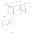 thumbnail image 1 of Malden Modern Industrial 7 Pc Dining Set with 6 Upholstered Bentwood Back Dining Chairs in Grey and Natural Woven Fabric and 72 inch Wide Table, 1 of 10