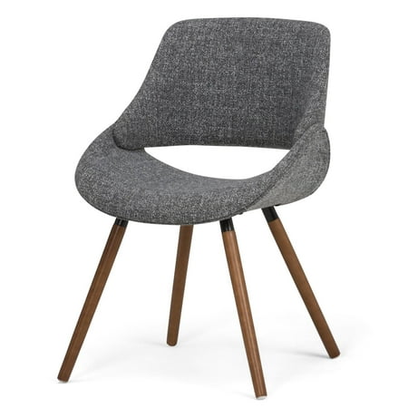 Simpli Home - Malden Mid Century Modern Bentwood Dining Chair in Grey Woven Fabric - Gray